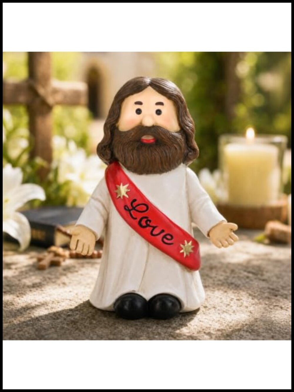 5 Inch Jesus Figurine Love Sash Religious Resin Home Decor Gift